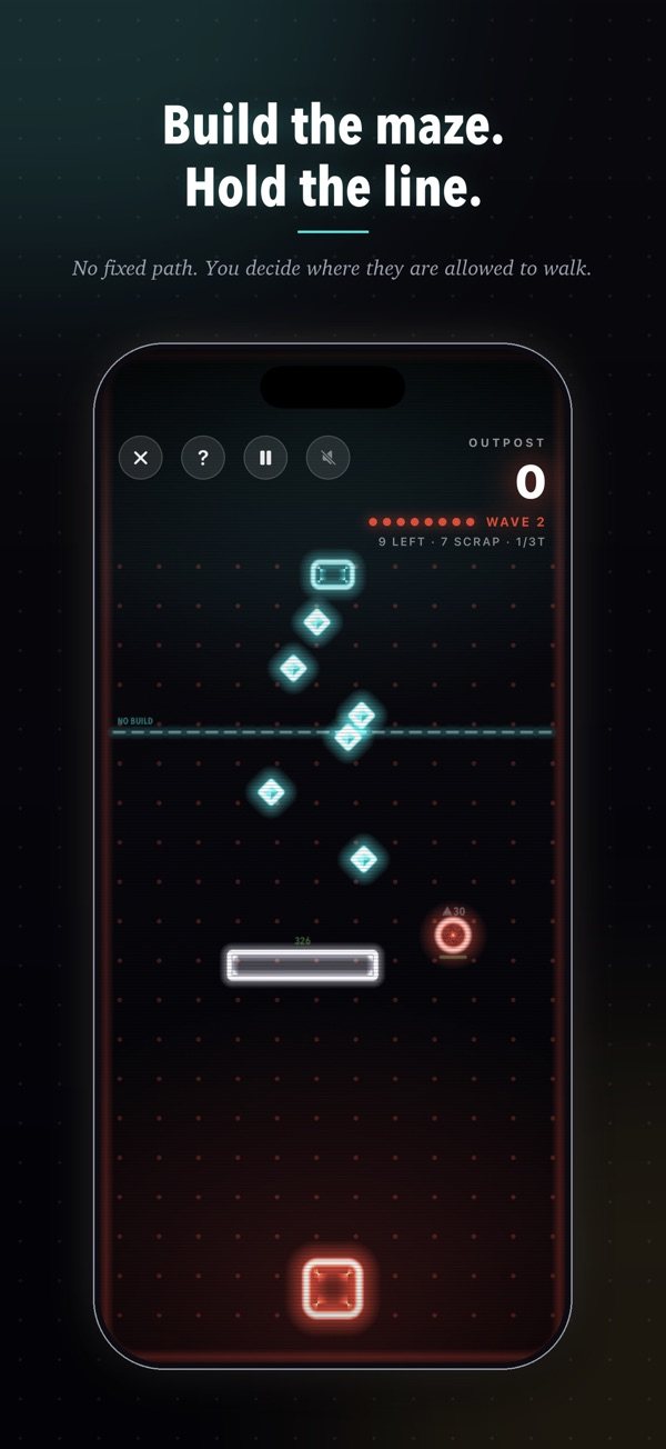 Outpost, Arcadalo's tower defence, where you build the maze