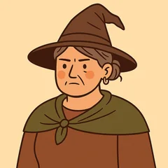 Agatha, a village witch in a mud-hemmed dress and pointed hat