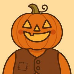 Morrow, a grinning jack-o-lantern character