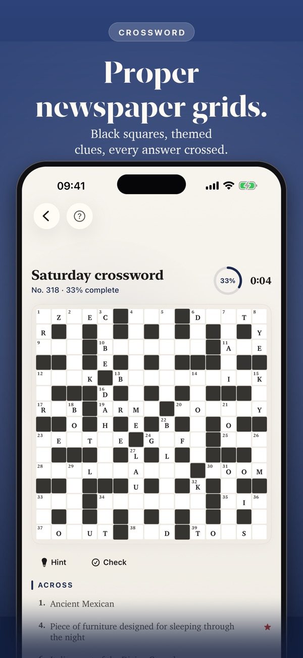 A Wordalo Saturday crossword with a proper newspaper grid