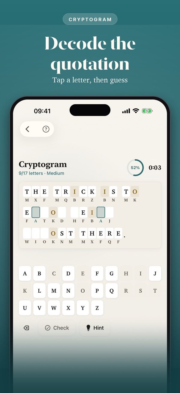 A Wordalo Cryptogram decoding a famous quotation